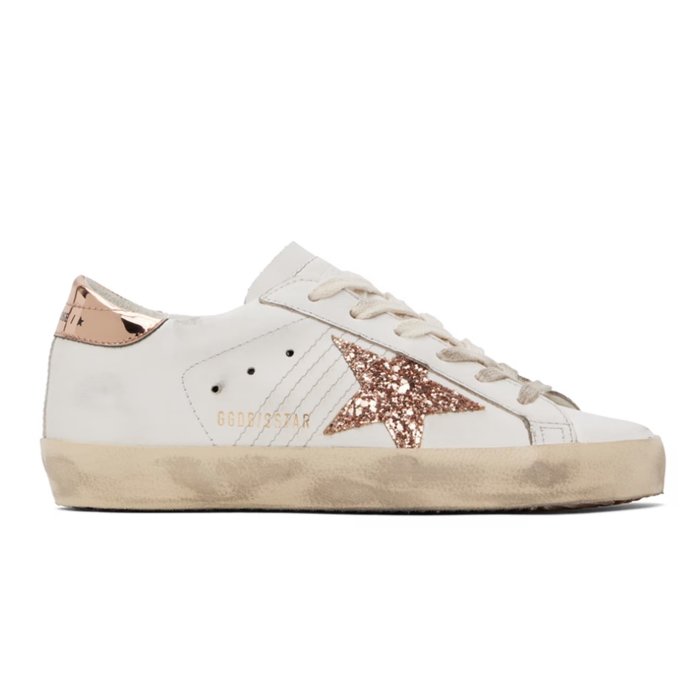 Golden Goose Off-White & Pink Super-Star Sneakers